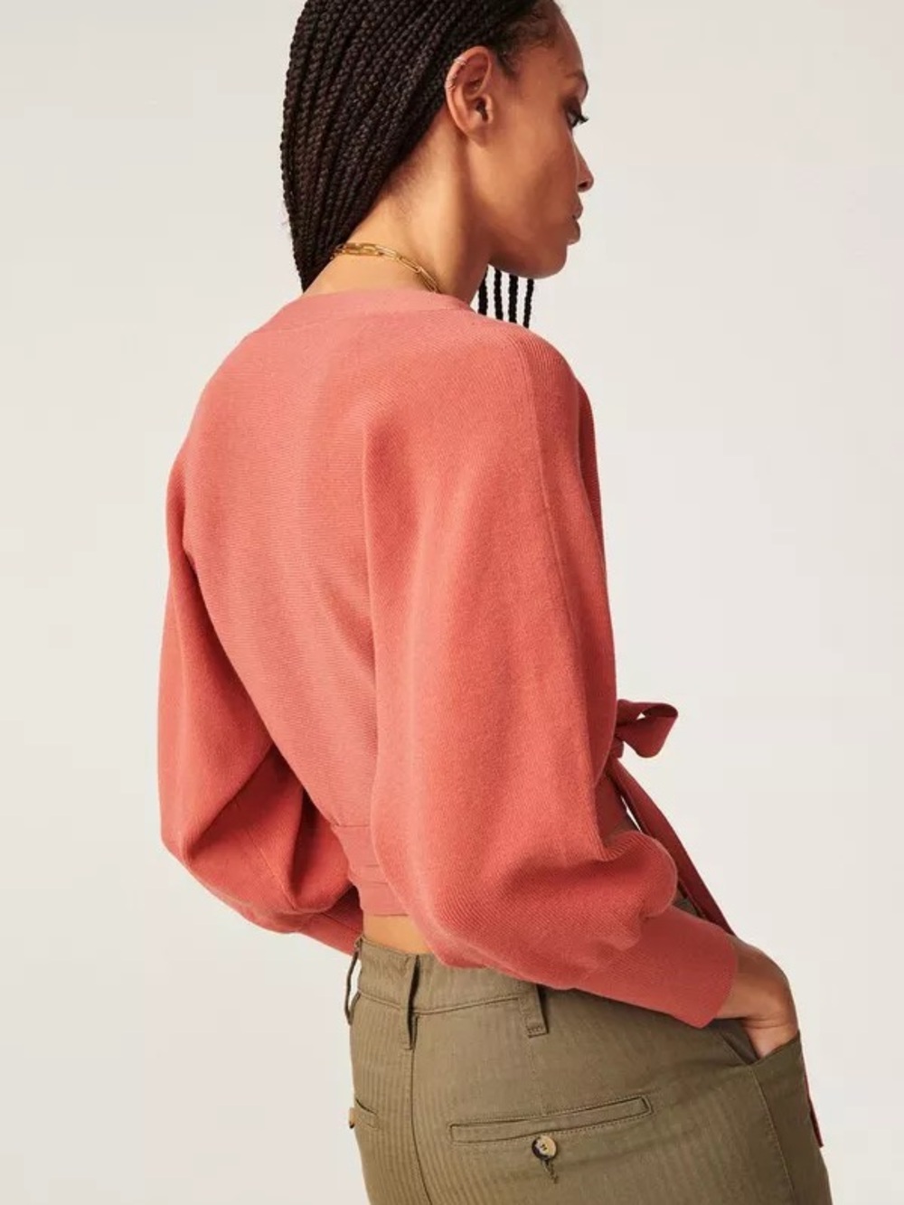 ba&sh Coral Tie-Front Bolero Cardigan 0 - Picture 11 of 13